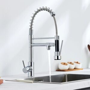 Grifo de cocina AURALUM con 2 caños y 3 modos de agua - Giratorio, Cromo Grifo de cocina AURALUM con 2 caños y 3 modos de agua - Giratorio, Cromo