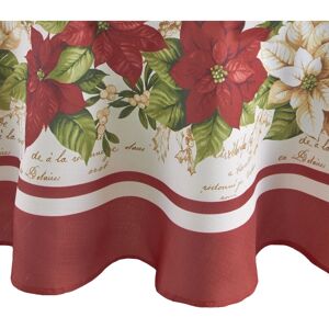 Elrene Home Fashions Red and White Poinsettia Holiday Fabric Wrinkle Resistant Tablecloth - Tablecloth Elrene Home Fashions Red and White Poinsettia Holiday Fabric Wrinkle Resistant Tablecloth - Tablecloth