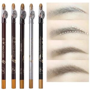 Unbranded Grey 5-Color Eyebrow Pencil - Eyeliner, Long Lasting, Waterproof Unbranded Grey 5-Color Eyebrow Pencil - Eyeliner, Long Lasting, Waterproof