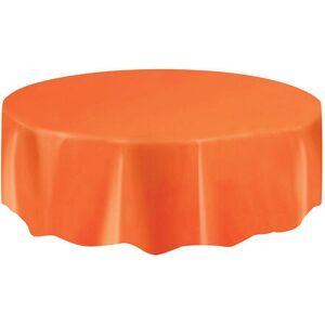 Unique Party - 50026 - Orange - Plastic - Round Tablecloth - Publicité Unique Party - 50026 - Orange - Plastic - Round Tablecloth - Publicité