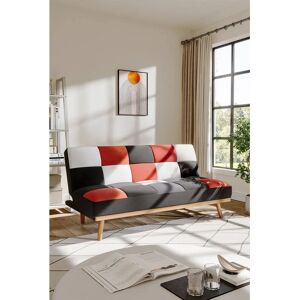 Living and Home 2-Seater Multicolour Checkered Sofa Bed - Sofa Bed Living and Home 2-Seater Multicolour Checkered Sofa Bed - Sofa Bed
