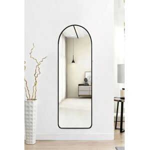 Livingandhome - Arched Floor Mirror - Black Metal - One Size - Floor Mirror Livingandhome - Arched Floor Mirror - Black Metal - One Size - Floor Mirror