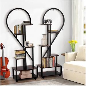 Living and Home - Half-Heart Stand - Dark Brown - Plant Stand Living and Home - Half-Heart Stand - Dark Brown - Plant Stand