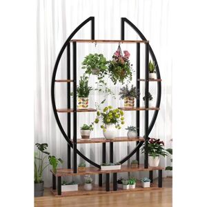 Living and Home - Crescent Wood Tiered - Dark Brown - 2-Pcs - Plant Stand Living and Home - Crescent Wood Tiered - Dark Brown - 2-Pcs - Plant Stand