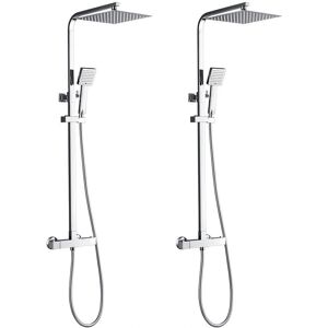 Auralum - Columna de ducha termostática 38°C cuadrada con ducha lluvia de 10 pulgadas y ducha de mano Auralum - Columna de ducha termostática 38°C cuadrada con ducha lluvia de 10 pulgadas y ducha de mano