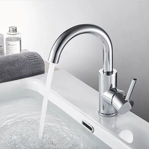 Grifo de lavabo cromado giratorio AURALUM - Mezclador ajustable caliente y frío Grifo de lavabo cromado giratorio AURALUM - Mezclador ajustable caliente y frío