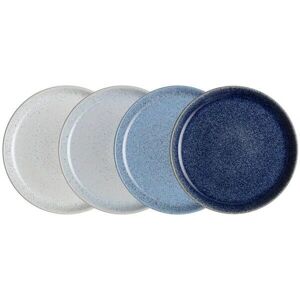 Denby Blue Stoneware Tea Plates - Set of 4 - 17cm Denby Blue Stoneware Tea Plates - Set of 4 - 17cm