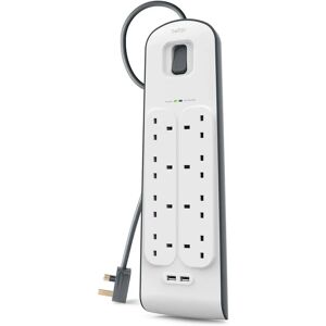 Belkin BSV804AF2M 8 Outlet Surge Protector with USB 2.4A, 2m Belkin BSV804AF2M 8 Outlet Surge Protector with USB 2.4A, 2m