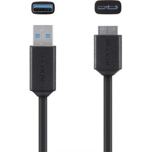 Belkin F3U166BT03-BLK USB Cable - 0.9m, USB A to Micro-USB B, Black Belkin F3U166BT03-BLK USB Cable - 0.9m, USB A to Micro-USB B, Black
