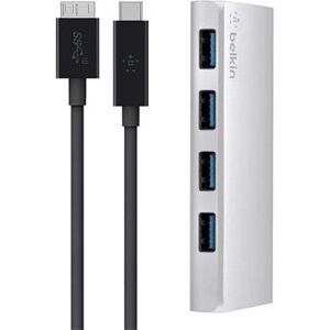 Belkin F4U088VF USB Hub - Silver - 4 Ports Belkin F4U088VF USB Hub - Silver - 4 Ports