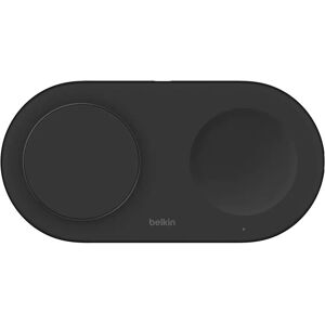 Belkin WIZ021VFBK Ladeorganizer - Trådløs Qi2, doble stativ, 15W Belkin WIZ021VFBK Ladeorganizer - Trådløs Qi2, doble stativ, 15W