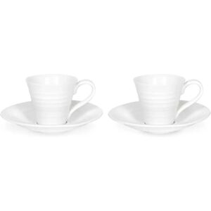 Sophie Conran for Portmeirion White Set of 2 Espresso Cups & Saucers Sophie Conran for Portmeirion White Set of 2 Espresso Cups & Saucers