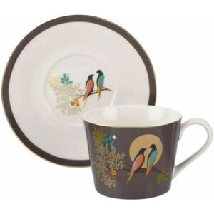 Sara Miller London Chelsea Collection Dark Grey Tea Cup & Saucer - Tea Cup & Saucer Sara Miller London Chelsea Collection Dark Grey Tea Cup & Saucer - Tea Cup & Saucer