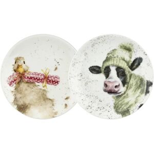 Wrendale Designs Set of 2 Christmas Coupe Plates - Plate Set Wrendale Designs Set of 2 Christmas Coupe Plates - Plate Set