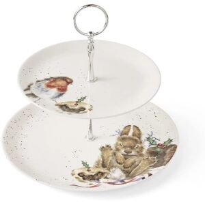 Wrendale Designs Robin Bunny 2-Tier Cake Stand Christmas Wrendale Designs Robin Bunny 2-Tier Cake Stand Christmas
