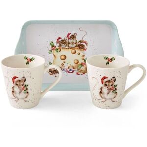 Wrendale Designs Holly Jolly Christmas Mice Mug and Tray Set Wrendale Designs Holly Jolly Christmas Mice Mug and Tray Set