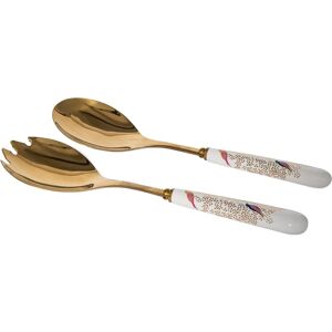 Sara Miller London Chelsea Salad Servers - Gold & Birds Sara Miller London Chelsea Salad Servers - Gold & Birds