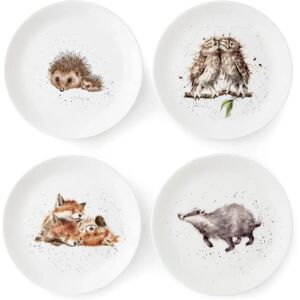 Wrendale Designs Badger Fox Owl Hedgehog 4-Piece Coupe Lunch Plate Set - Woodland Animals Wrendale Designs Badger Fox Owl Hedgehog 4-Piece Coupe Lunch Plate Set - Woodland Animals