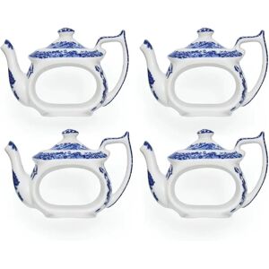 Spode Blue Italian Set of 4 Teapot Napkin Rings - Teapot Napkin Rings Spode Blue Italian Set of 4 Teapot Napkin Rings - Teapot Napkin Rings
