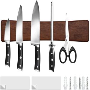 HOSHANHO - Magnetic Knife Rack - Wall-Mounted, Acacia Wood HOSHANHO - Magnetic Knife Rack - Wall-Mounted, Acacia Wood