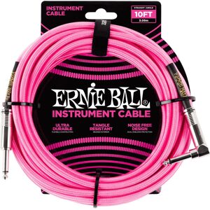 Ernie Ball Pink 3m Instrument Audio Cable - Durable, Braided, 6.35mm Jack Ernie Ball Pink 3m Instrument Audio Cable - Durable, Braided, 6.35mm Jack