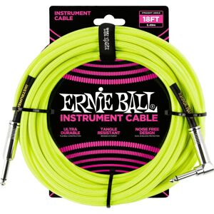 Ernie Ball P06085 Yellow 5.5m Instrument Cable - Straight/Angled Ernie Ball P06085 Yellow 5.5m Instrument Cable - Straight/Angled