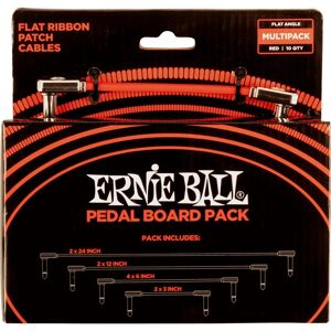 Ernie Ball Ernie Ball Flat Ribbon Patch Cables - 10 Patch Cables, Red, Various Lengths - Audio Cable Ernie Ball Ernie Ball Flat Ribbon Patch Cables - 10 Patch Cables, Red, Various Lengths - Audio Cable