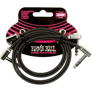 Ernie Ball Ernie Ball Flat Patch Cable - 0.6m - Black - Audio Cable Ernie Ball Ernie Ball Flat Patch Cable - 0.6m - Black - Audio Cable