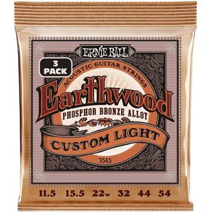 Ernie Ball Earthwood Custom Light Phosphor Bronze Acoustic Guitar Strings - 3 Pack Ernie Ball Earthwood Custom Light Phosphor Bronze Acoustic Guitar Strings - 3 Pack