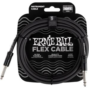 Ernie Ball Ernie Ball Flex Instrument Cable - 10ft Black - Straight Ernie Ball Ernie Ball Flex Instrument Cable - 10ft Black - Straight