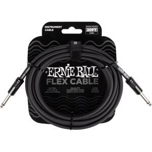 Cable de instrumento Ernie Ball Flex 20 pies - Negro - Recto - Cable de instrumento Cable de instrumento Ernie Ball Flex 20 pies - Negro - Recto - Cable de instrumento