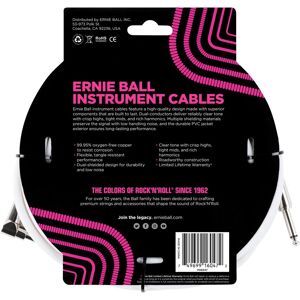Ernie Ball White 6m Instrument Cable - Audio Cable Ernie Ball White 6m Instrument Cable - Audio Cable