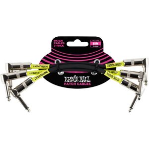 Ernie Ball Black 15cm Angled Patch Cable - Audio Cable Ernie Ball Black 15cm Angled Patch Cable - Audio Cable