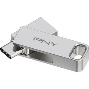 PNY Duo Link 128GB USB Flash Drive - Podwójne Złącza, Stal nierdzewna PNY Duo Link 128GB USB Flash Drive - Podwójne Złącza, Stal nierdzewna