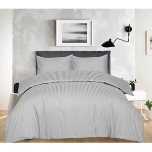 ARLINENS - Satin Stripe - Grey - Double - Duvet Cover ARLINENS - Satin Stripe - Grey - Double - Duvet Cover