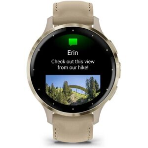 Garmin Venu 3S - Soft Gold/French Gray Leather Band Garmin Venu 3S - Soft Gold/French Gray Leather Band