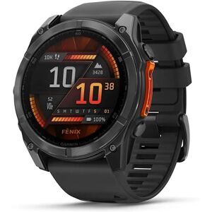 Garmin fenix® 8 - 51mm AMOLED Cinza ardósia com pulseira de silicone preta Garmin fenix® 8 - 51mm AMOLED Cinza ardósia com pulseira de silicone preta