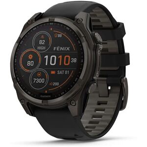 Garmin fenix® 8 - 47mm Solar Carbon grey titanium Black/pebble grey silicone band Garmin fenix® 8 - 47mm Solar Carbon grey titanium Black/pebble grey silicone band