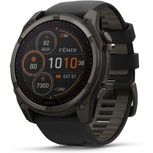 Garmin fenix® 8 - 51mm Solar Carbon grey titanium Black/pebble grey silicone band Garmin fenix® 8 - 51mm Solar Carbon grey titanium Black/pebble grey silicone band