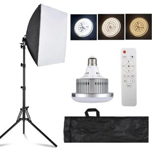 Kit de iluminación de estudio Andoer - LED bicolor 85W, Softbox 40x40cm, Soporte ajustable Kit de iluminación de estudio Andoer - LED bicolor 85W, Softbox 40x40cm, Soporte ajustable