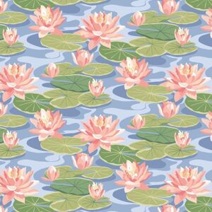 Ohpopsi - Ika50103w - Nénuphar - Bleuet - Wallpaper - Publicité Ohpopsi - Ika50103w - Nénuphar - Bleuet - Wallpaper - Publicité