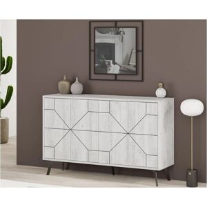 Caesaroo 123x77,4H cm Buffet Blanco Antiguo con Cuatro Puertas Caesaroo 123x77,4H cm Buffet Blanco Antiguo con Cuatro Puertas