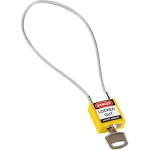 Brady Yellow Safety Lock with 400mm Cable - Safety Lock Brady Yellow Safety Lock with 400mm Cable - Safety Lock