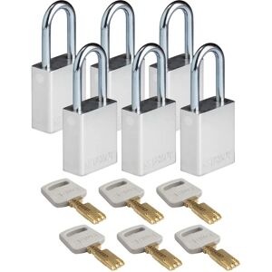 Brady - ALU-SLV-38ST-KD6PK - Aluminium - 38mm gâchette - Padlock - Publicité Brady - ALU-SLV-38ST-KD6PK - Aluminium - 38mm gâchette - Padlock - Publicité