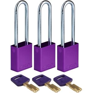 Brady - ALU-PRP-76ST-KA3PK - Violett - 76 mm - padlock Brady - ALU-PRP-76ST-KA3PK - Violett - 76 mm - padlock