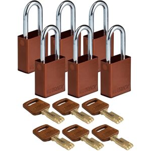 Brady - ALU-BRN-38ST-KD6PK - Braun - 38 mm - Vorhängeschloss Brady - ALU-BRN-38ST-KD6PK - Braun - 38 mm - Vorhängeschloss