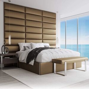 VANT PANELS Tête de lit tapissée - Panneau décoratif mural 76cm Or - Publicité VANT PANELS Tête de lit tapissée - Panneau décoratif mural 76cm Or - Publicité