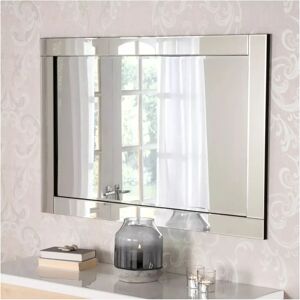 Yearn Unisex Modern Wall Mirror - 90x60cm - Black Yearn Unisex Modern Wall Mirror - 90x60cm - Black