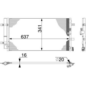 Mahle AC 4 000S Laajennuskondensaattori - Paralleli jäähdytyskanavat Mahle AC 4 000S Laajennuskondensaattori - Paralleli jäähdytyskanavat