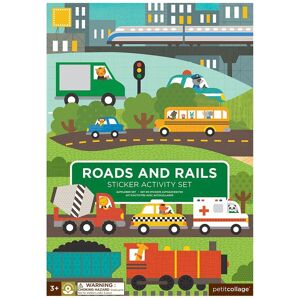Petit Collage Road and Rails Sticker Set - Eco Friendly, 100+ Repositionable Stickers Petit Collage Road and Rails Sticker Set - Eco Friendly, 100+ Repositionable Stickers